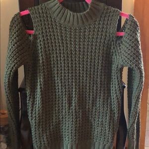 Green “cold shoulder” Sweater